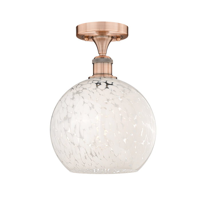 Innovations Lighting White Mouchette 10" Semi-Flush Mount - Antique Copper