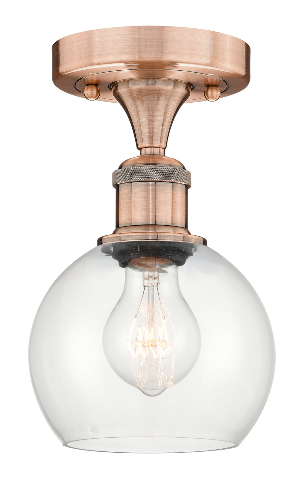 Innovations Lighting Athens 6" Semi-Flush Mount - Antique Copper