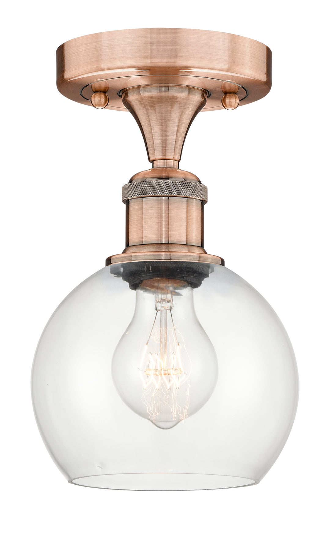 Innovations Lighting Athens 6" Semi-Flush Mount - Antique Copper
