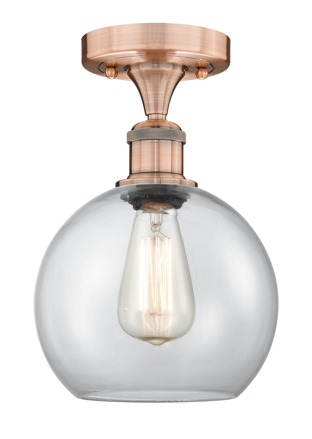 Innovations Lighting Athens 8" Semi-Flush Mount - Antique Copper