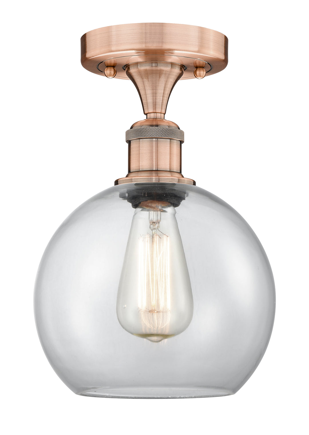 Innovations Lighting Athens 8" Semi-Flush Mount - Antique Copper