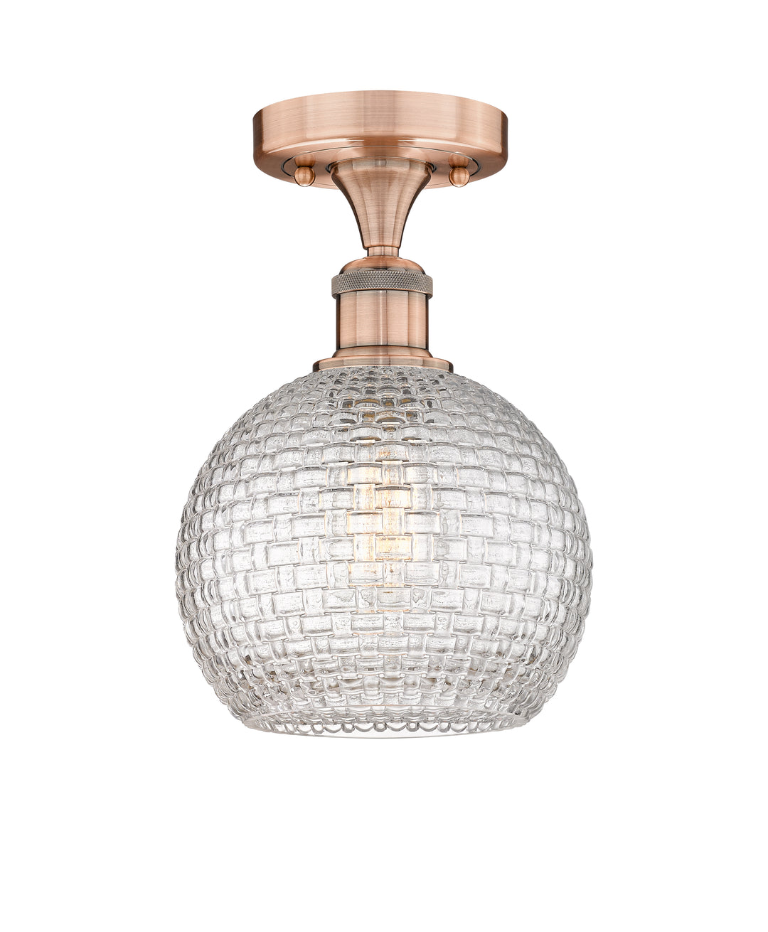 Innovations Lighting Athens 8" Semi-Flush Mount - Antique Copper