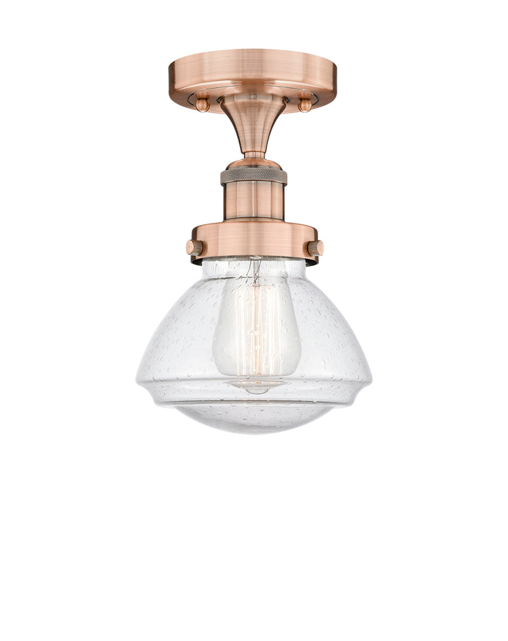 Innovations Lighting Olean 6.75" Semi-Flush Mount - Antique Copper