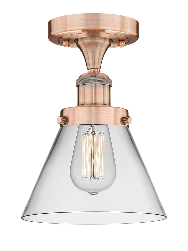 Innovations Lighting Cone 8" Semi-Flush Mount - Antique Copper