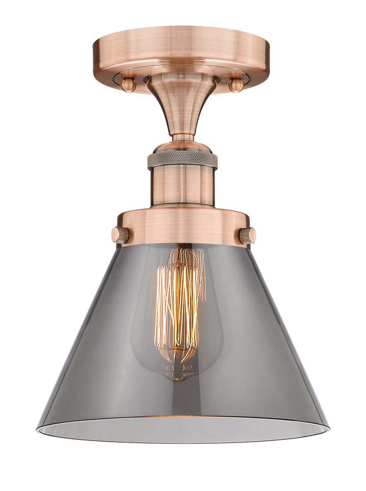 Innovations Lighting Cone 8" Semi-Flush Mount - Antique Copper