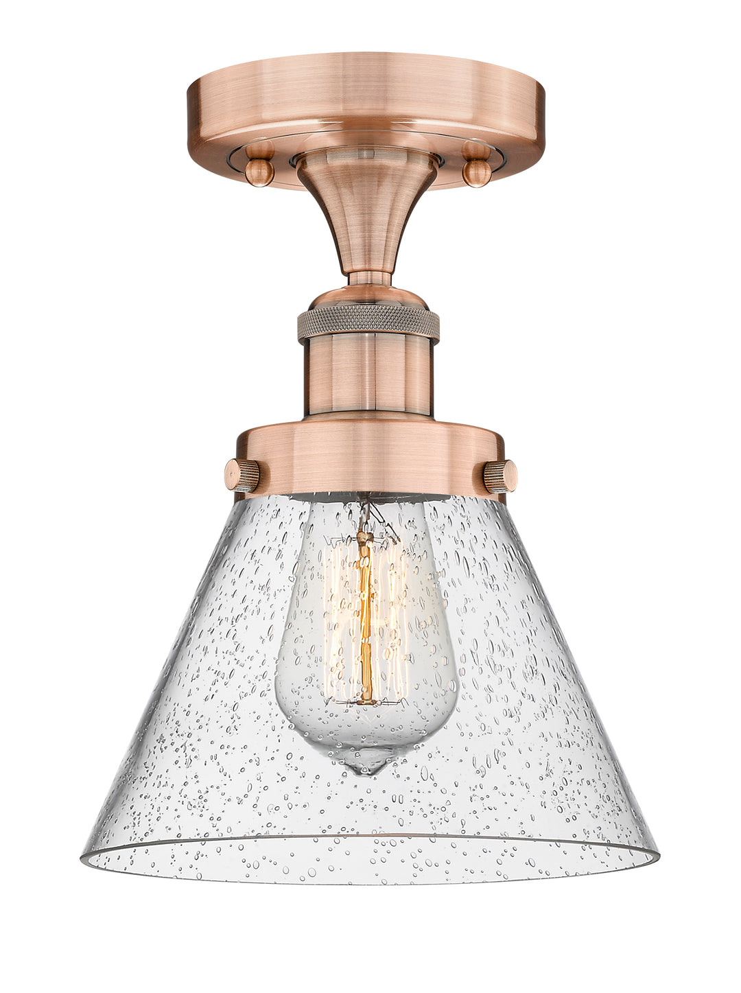 Innovations Lighting Cone 8" Semi-Flush Mount - Antique Copper