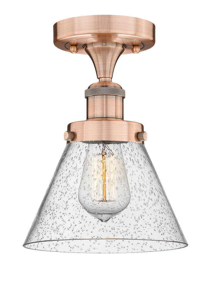 Innovations Lighting Cone 8" Semi-Flush Mount - Antique Copper