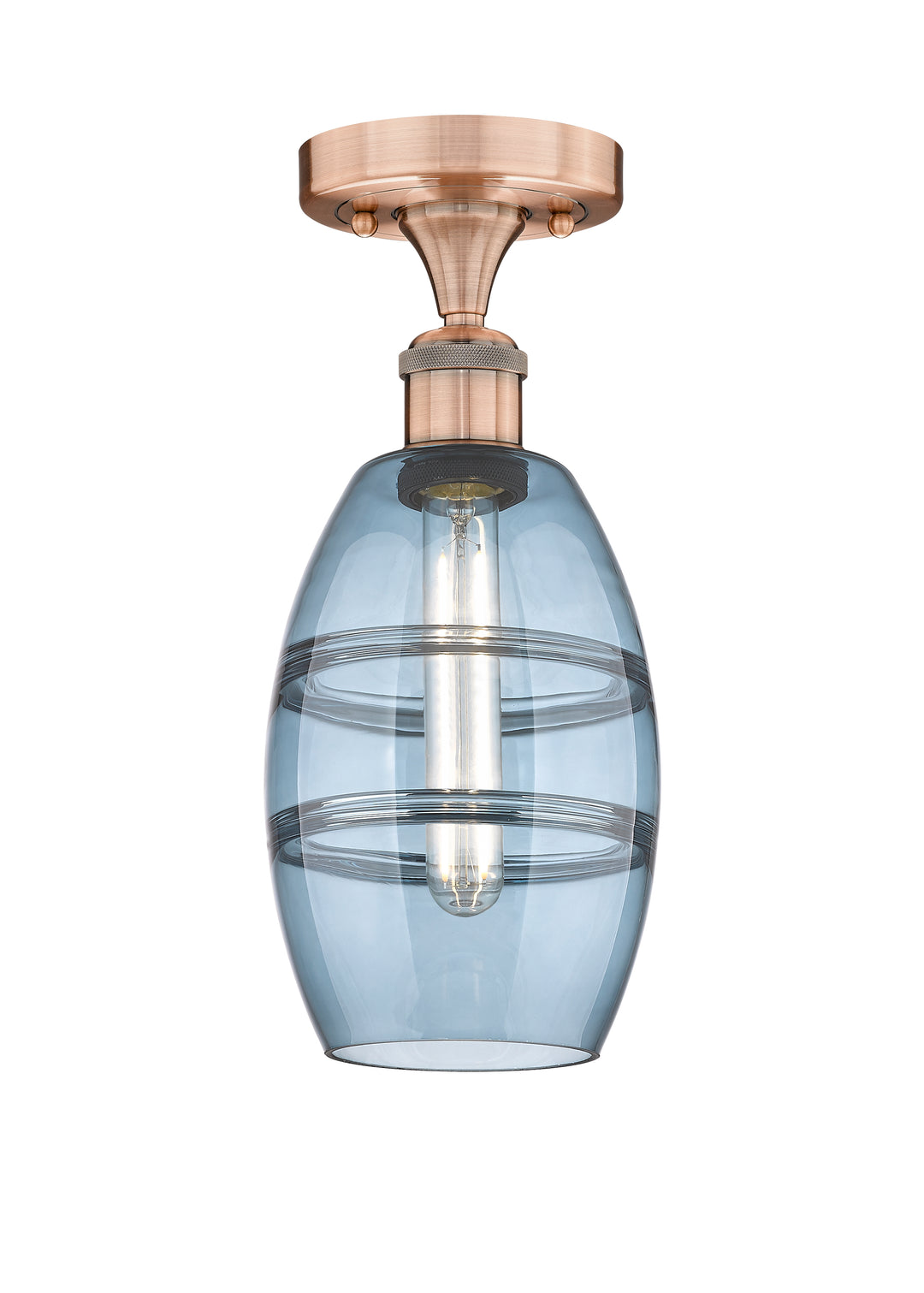 Innovations Lighting Vaz 6" Semi-Flush Mount - Antique Copper