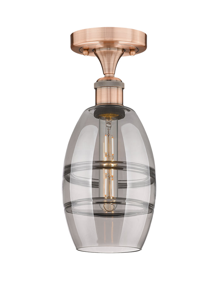 Innovations Lighting Vaz 6" Semi-Flush Mount - Antique Copper