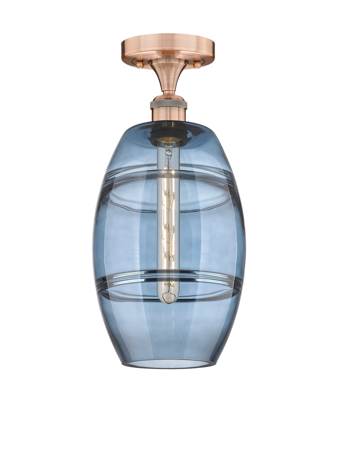 Innovations Lighting Vaz 8" Semi-Flush Mount - Antique Copper
