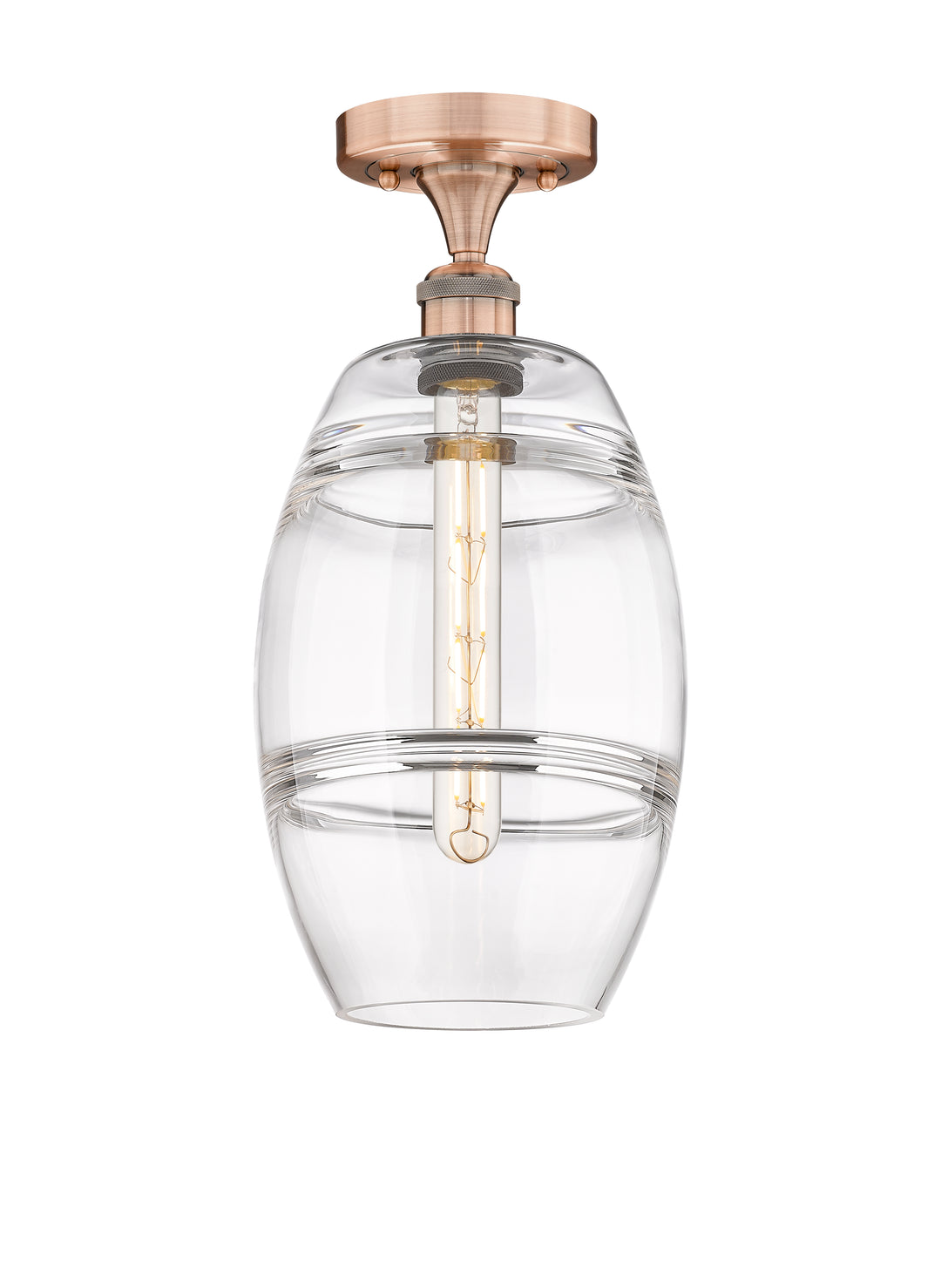 Innovations Lighting Vaz 8" Semi-Flush Mount - Antique Copper