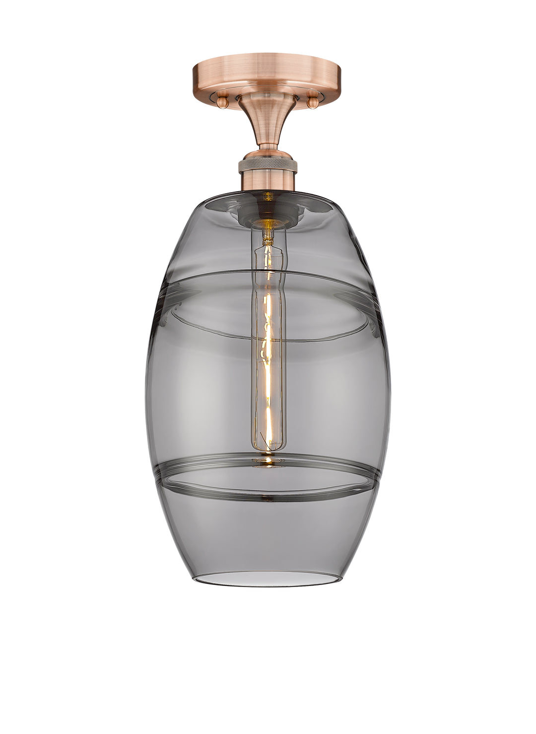 Innovations Lighting Vaz 8" Semi-Flush Mount - Antique Copper