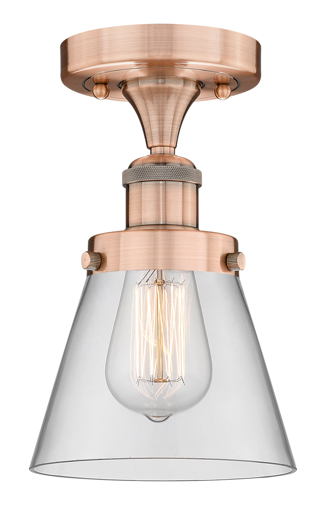 Innovations Lighting Cone 6" Semi-Flush Mount - Antique Copper