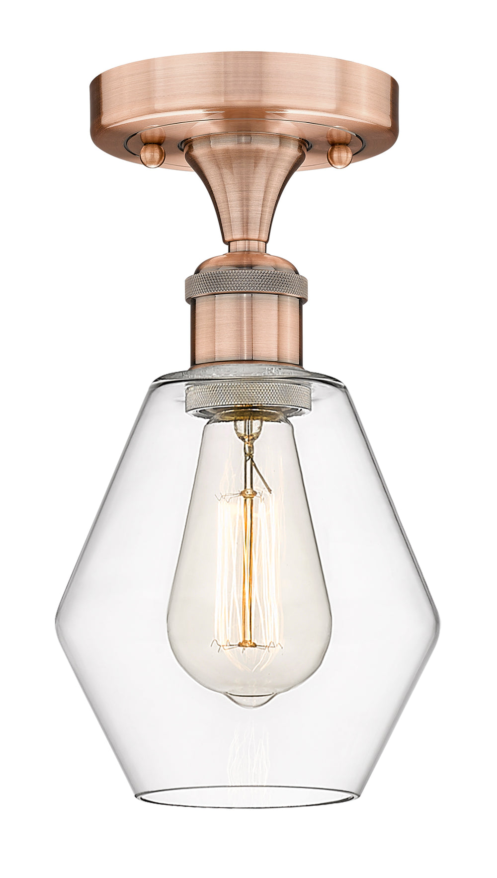 Innovations Lighting Cindyrella 6" Semi-Flush Mount - Antique Copper