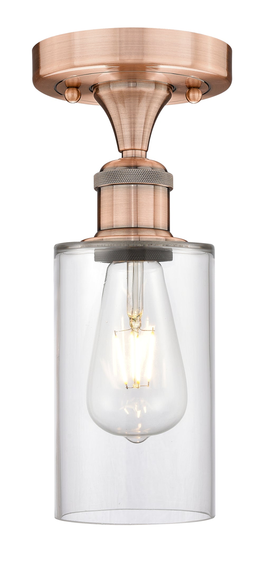 Innovations Lighting Clymer 4" Semi-Flush Mount - Antique Copper