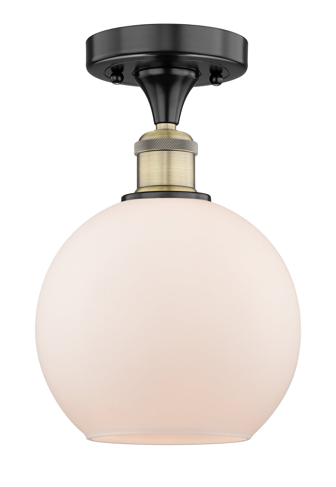Innovations Lighting Athens 8" Semi-Flush Mount - Black Antique Brass