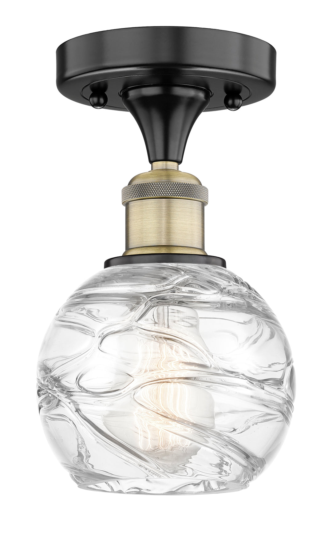 Innovations Lighting Athens Deco Swirl 6" Semi-Flush Mount - Black Antique Brass