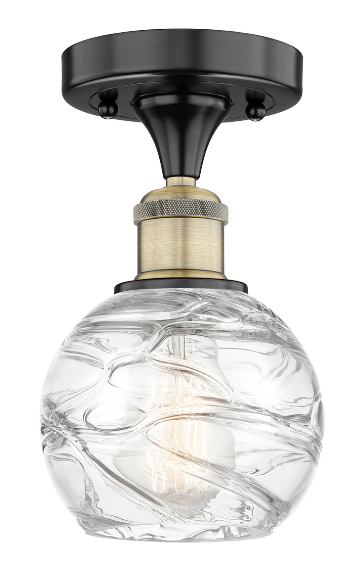 Innovations Lighting Athens Deco Swirl 6" Semi-Flush Mount - Black Antique Brass