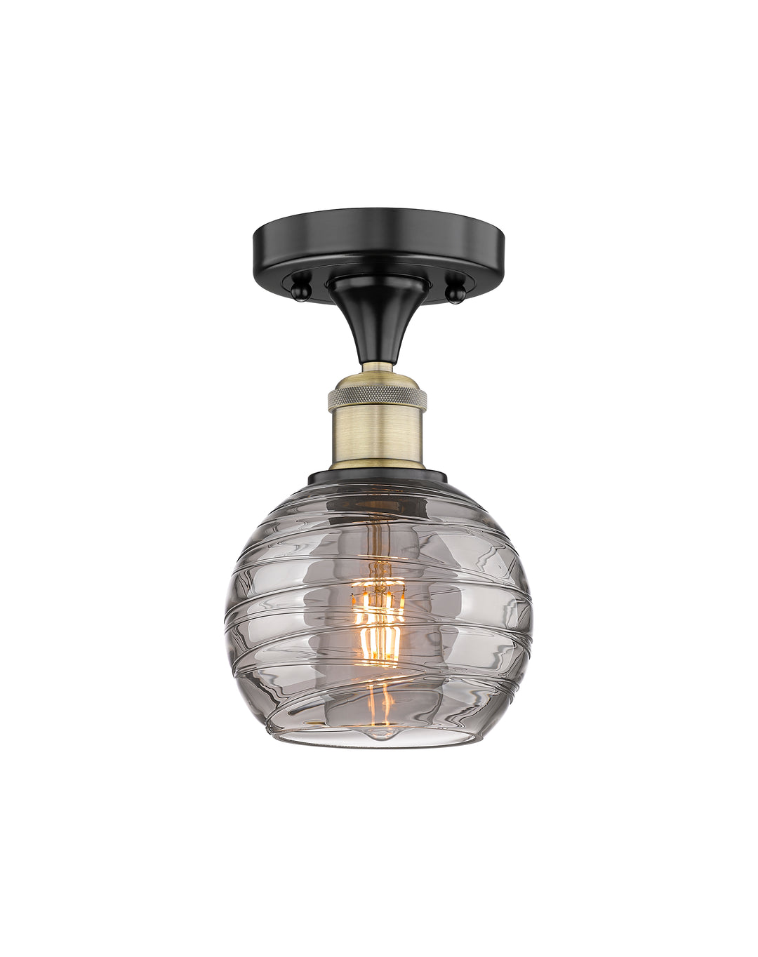 Innovations Lighting Athens Deco Swirl 6" Semi-Flush Mount - Black Antique Brass