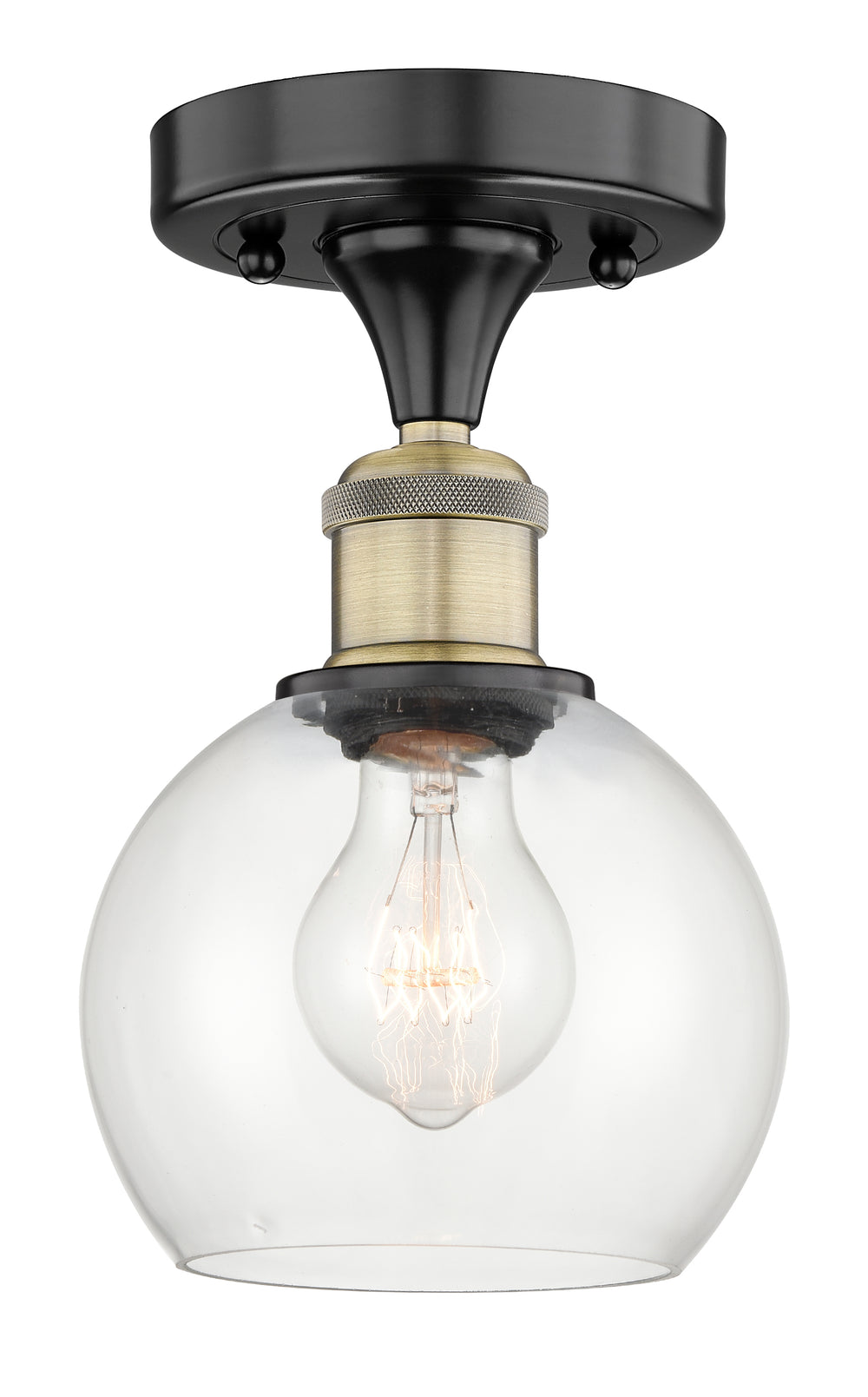 Innovations Lighting Athens 6" Semi-Flush Mount - Black Antique Brass