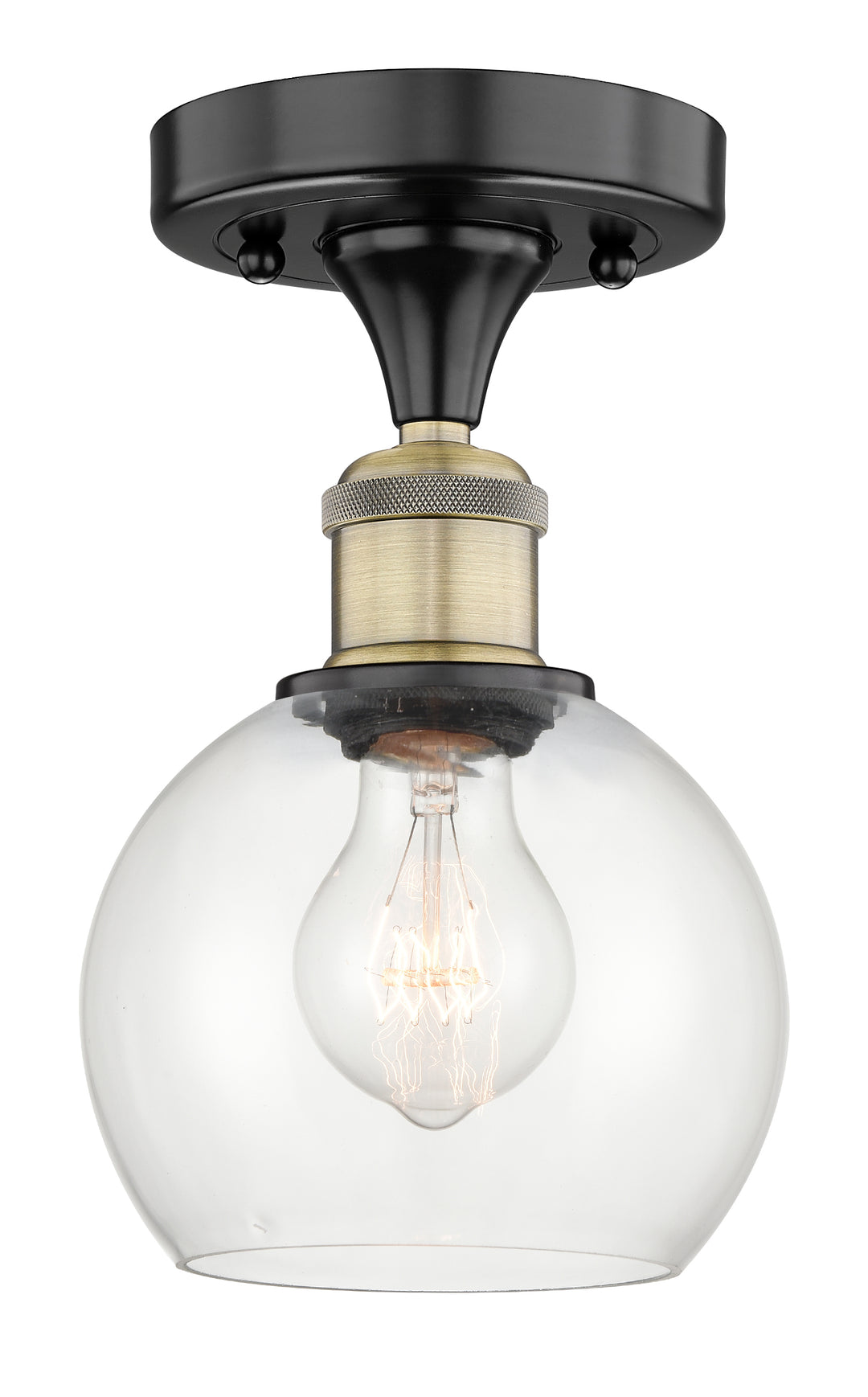 Innovations Lighting Athens 6" Semi-Flush Mount - Black Antique Brass