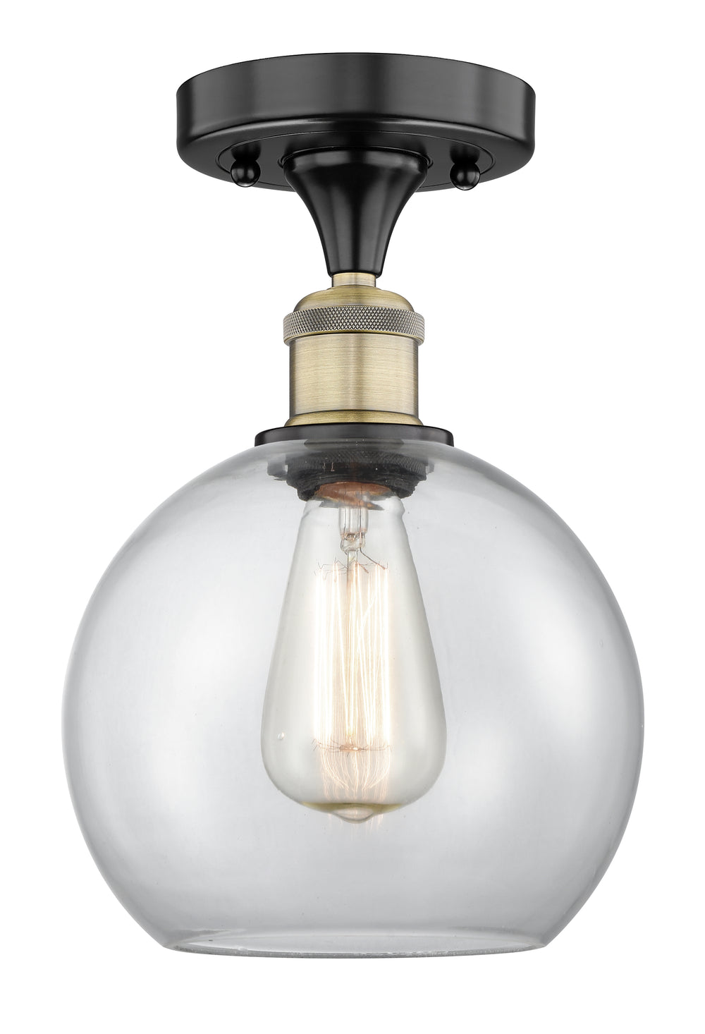 Innovations Lighting Athens 8" Semi-Flush Mount - Black Antique Brass