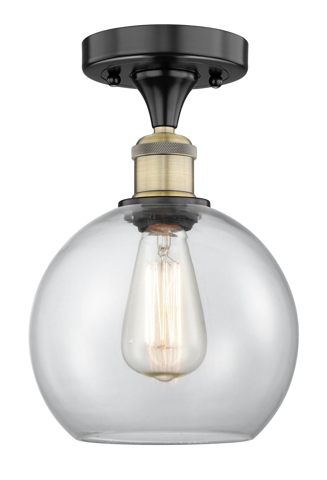 Innovations Lighting Athens 8" Semi-Flush Mount - Black Antique Brass