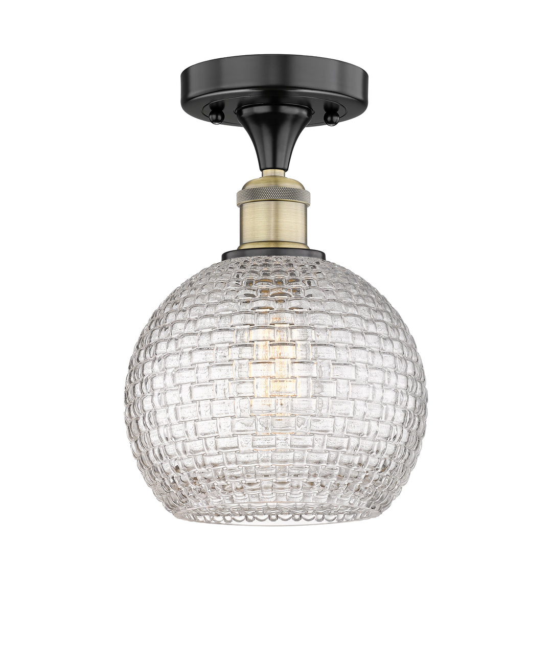 Innovations Lighting Athens 8" Semi-Flush Mount - Black Antique Brass