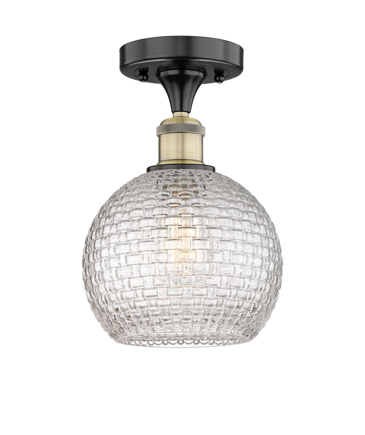 Innovations Lighting Athens 8" Semi-Flush Mount - Black Antique Brass