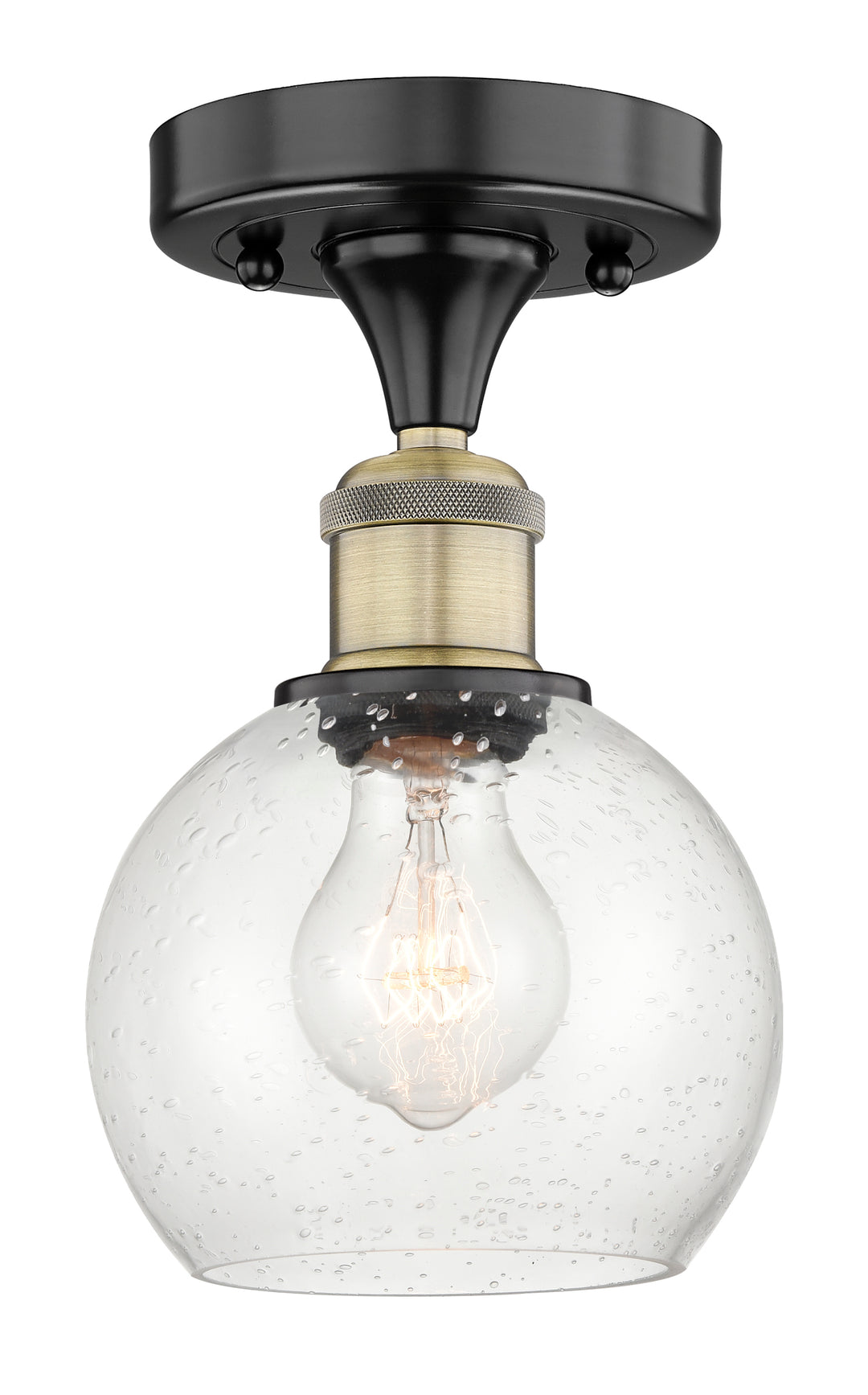 Innovations Lighting Athens 6" Semi-Flush Mount - Black Antique Brass