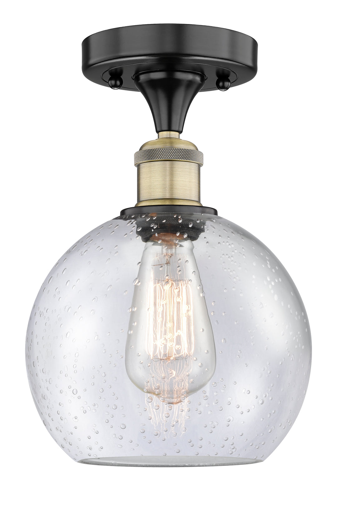 Innovations Lighting Athens 8" Semi-Flush Mount - Black Antique Brass