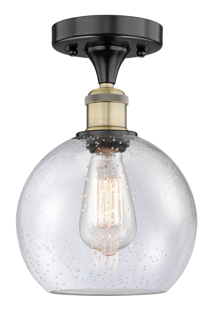 Innovations Lighting Athens 8" Semi-Flush Mount - Black Antique Brass