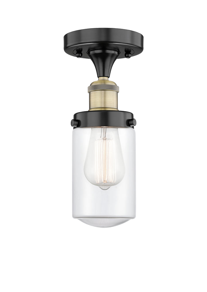 Innovations Lighting Dover 4.5" Semi-Flush Mount - Black Antique Brass