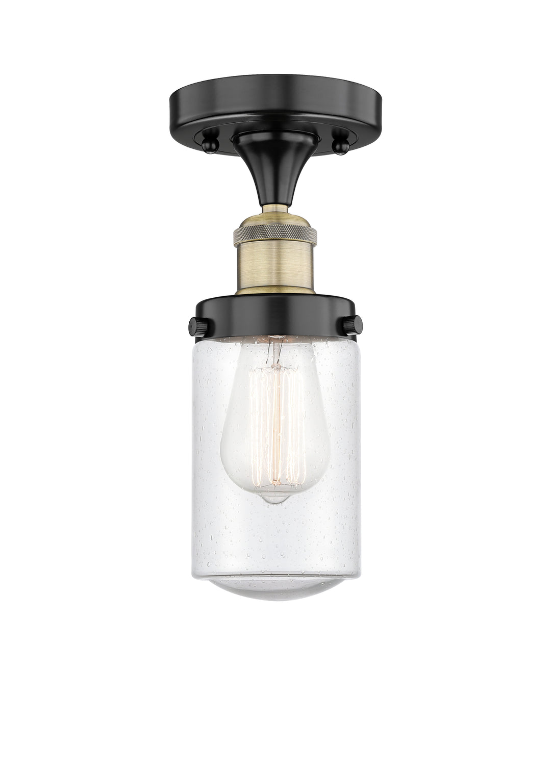 Innovations Lighting Dover 4.5" Semi-Flush Mount - Black Antique Brass