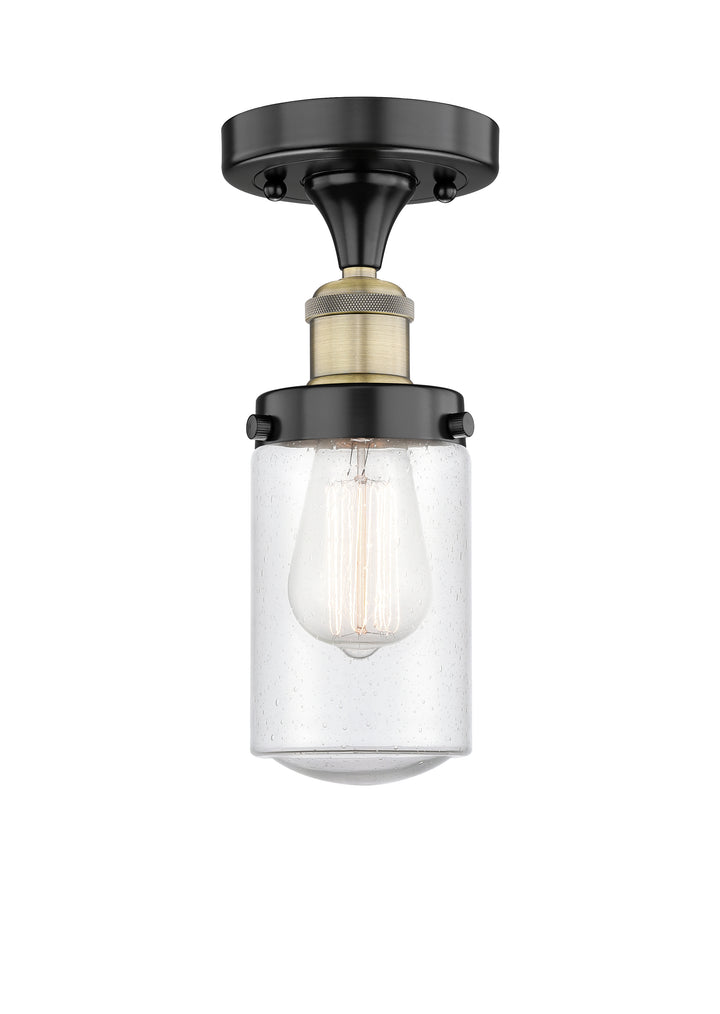 Innovations Lighting Dover 4.5" Semi-Flush Mount - Black Antique Brass