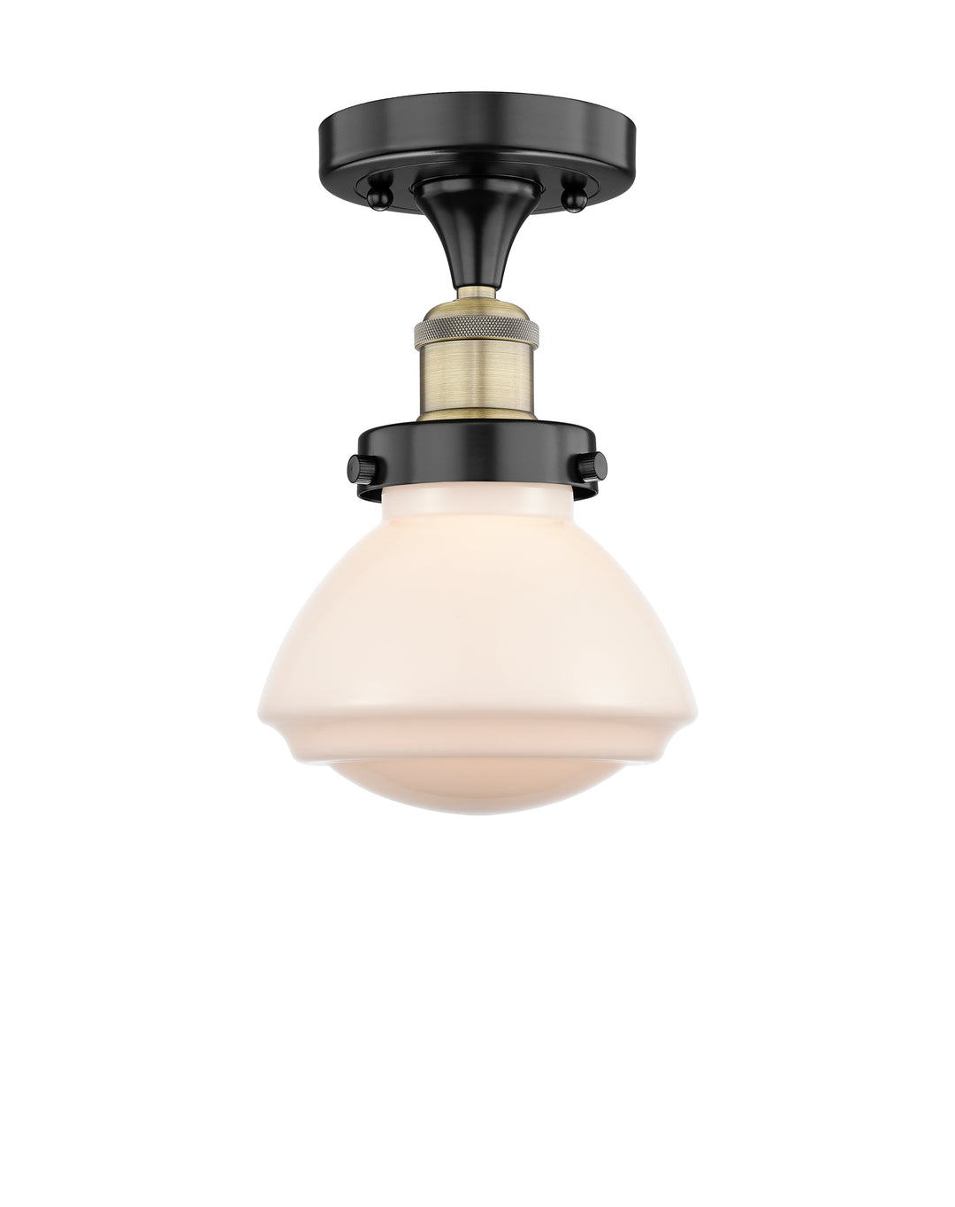 Innovations Lighting Olean 6.75" Semi-Flush Mount - Black Antique Brass