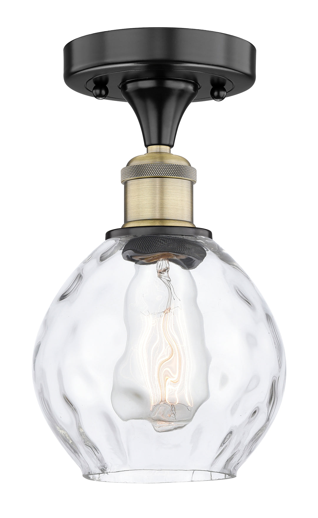 Innovations Lighting Waverly 6" Semi-Flush Mount - Black Antique Brass