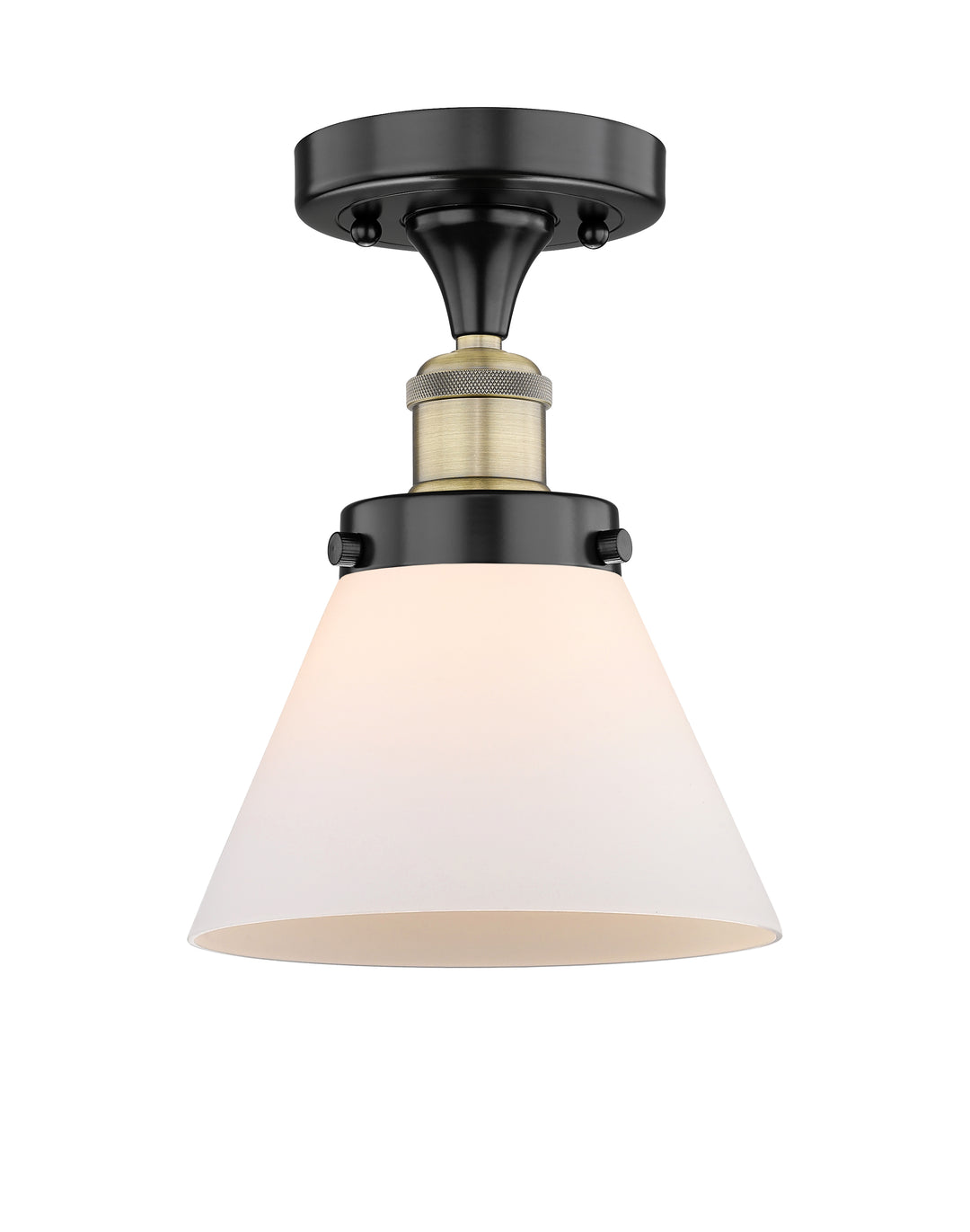 Innovations Lighting Cone 8" Semi-Flush Mount - Black Antique Brass
