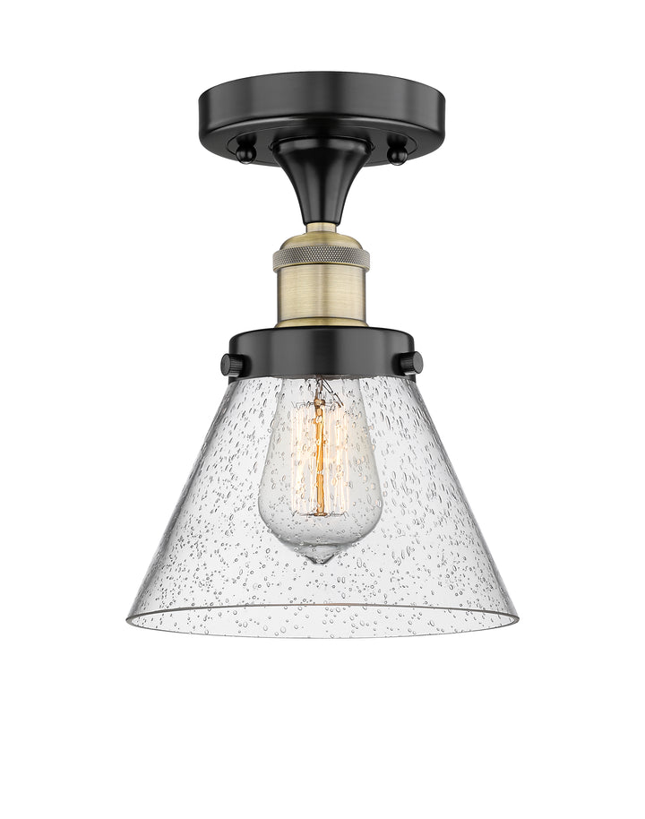 Innovations Lighting Cone 8" Semi-Flush Mount - Black Antique Brass