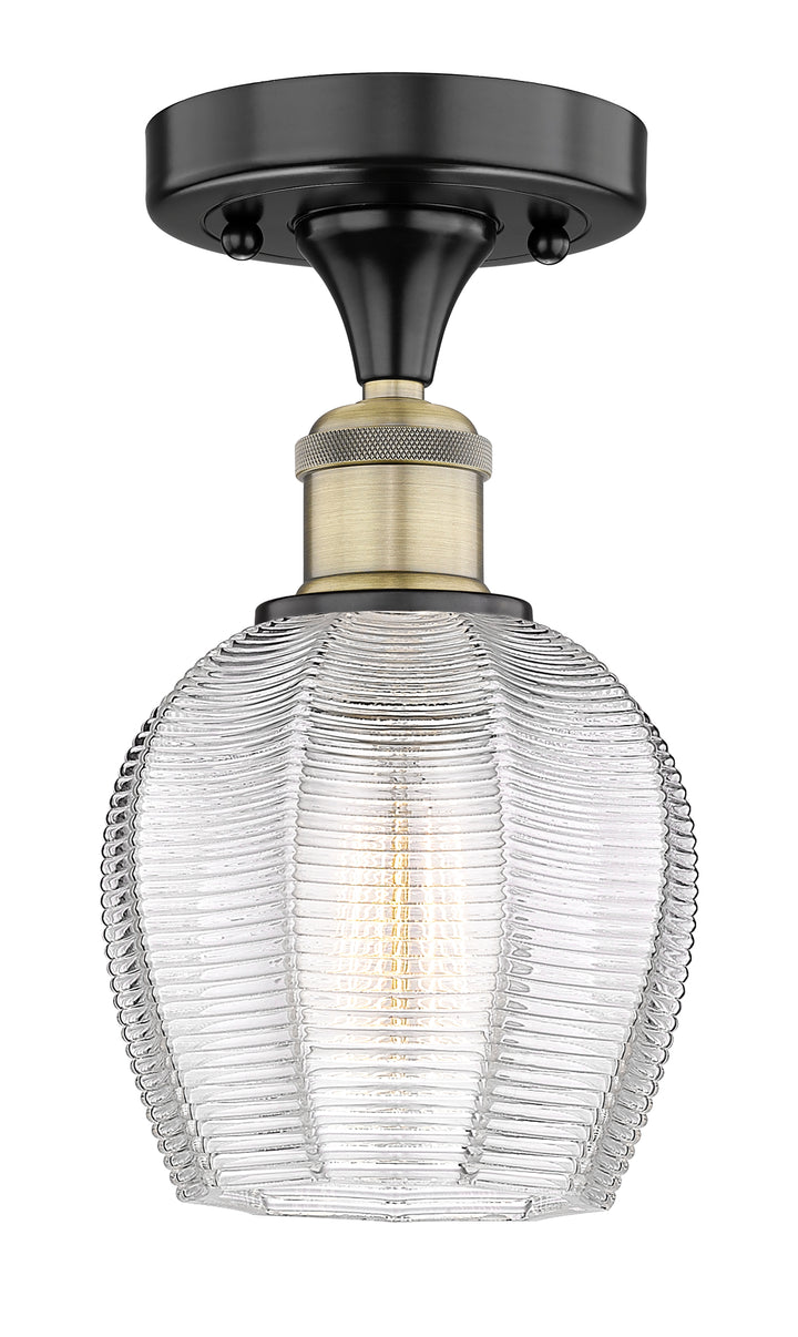 Innovations Lighting Norfolk 6" Semi-Flush Mount - Black Antique Brass