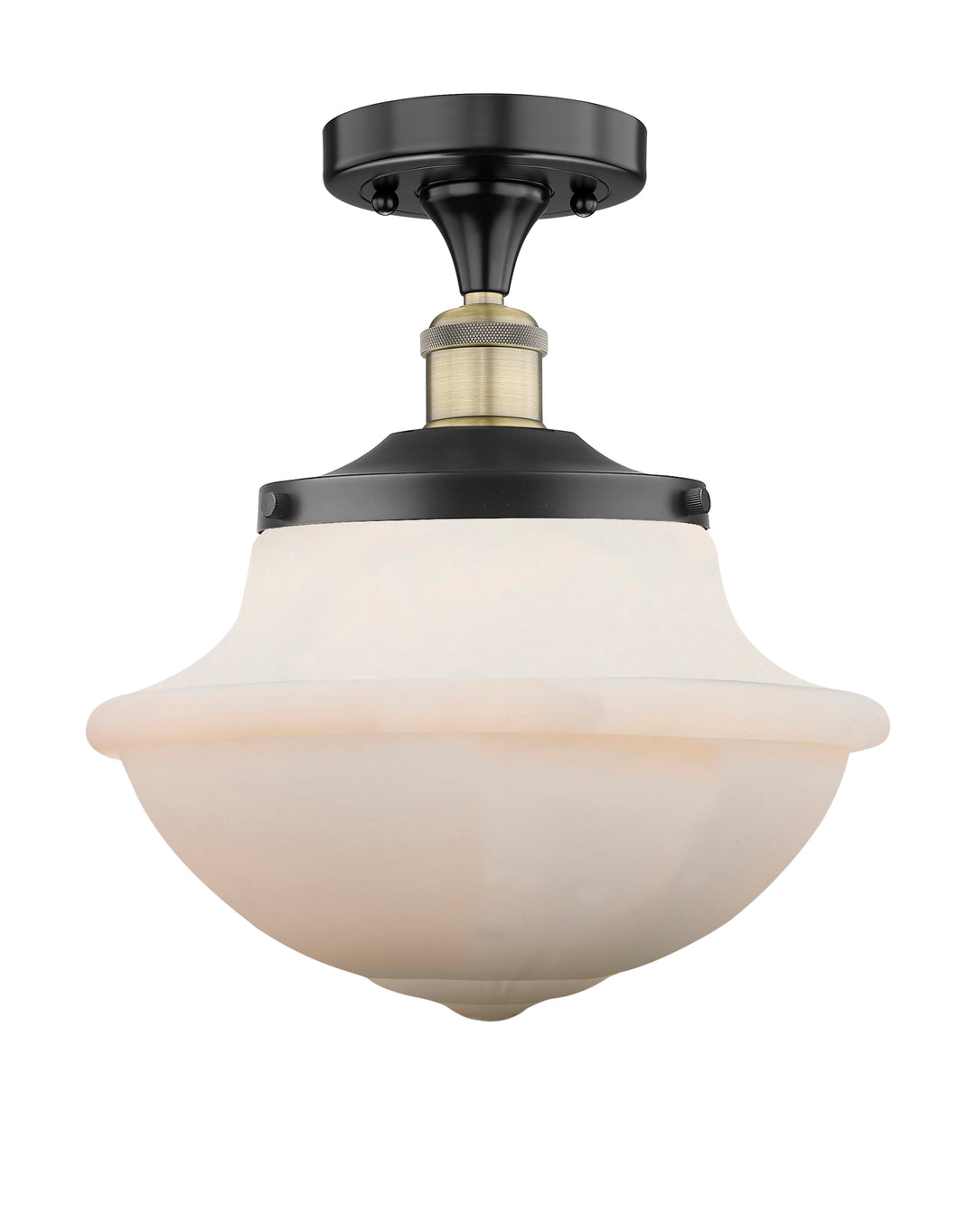 Innovations Lighting Oxford 12" Semi-Flush Mount - Black Antique Brass