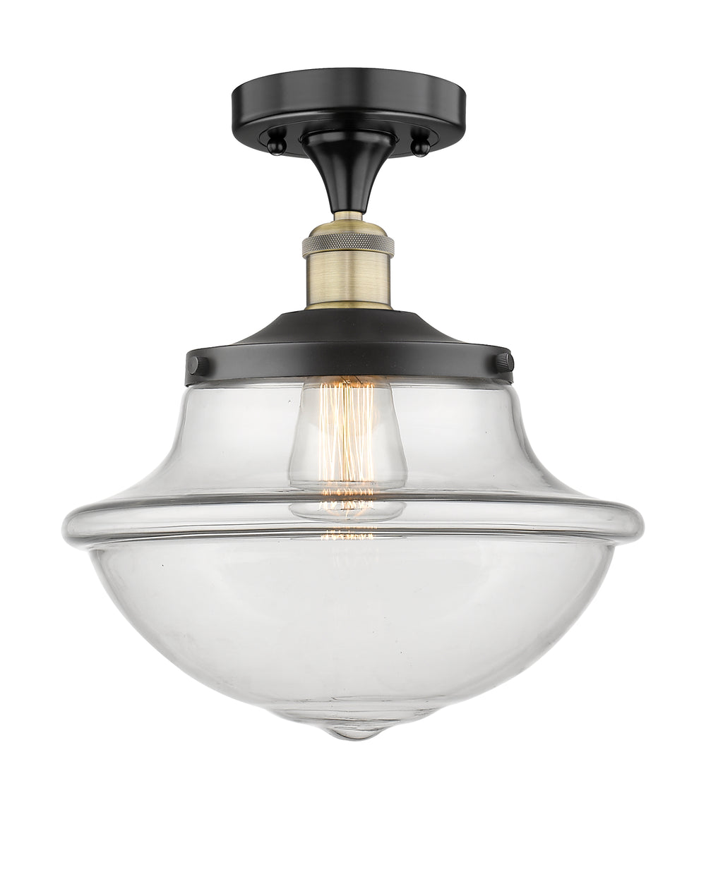 Innovations Lighting Oxford 12" Semi-Flush Mount - Black Antique Brass