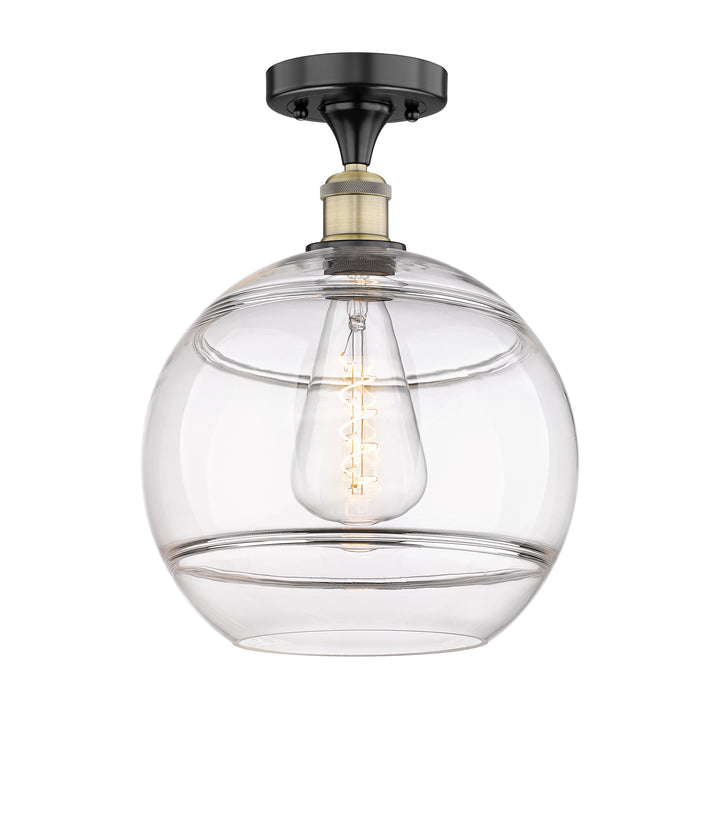 Innovations Lighting Rochester 12" Semi-Flush Mount - Black Antique Brass