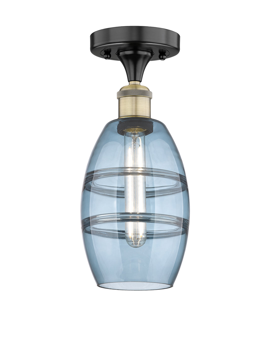 Innovations Lighting Vaz 6" Semi-Flush Mount - Black Antique Brass
