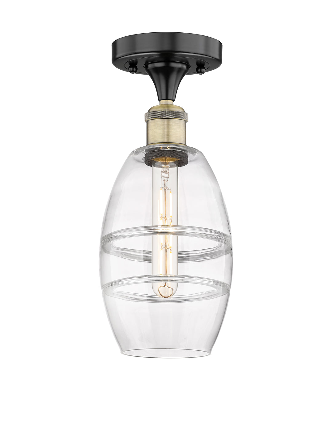 Innovations Lighting Vaz 6" Semi-Flush Mount - Black Antique Brass