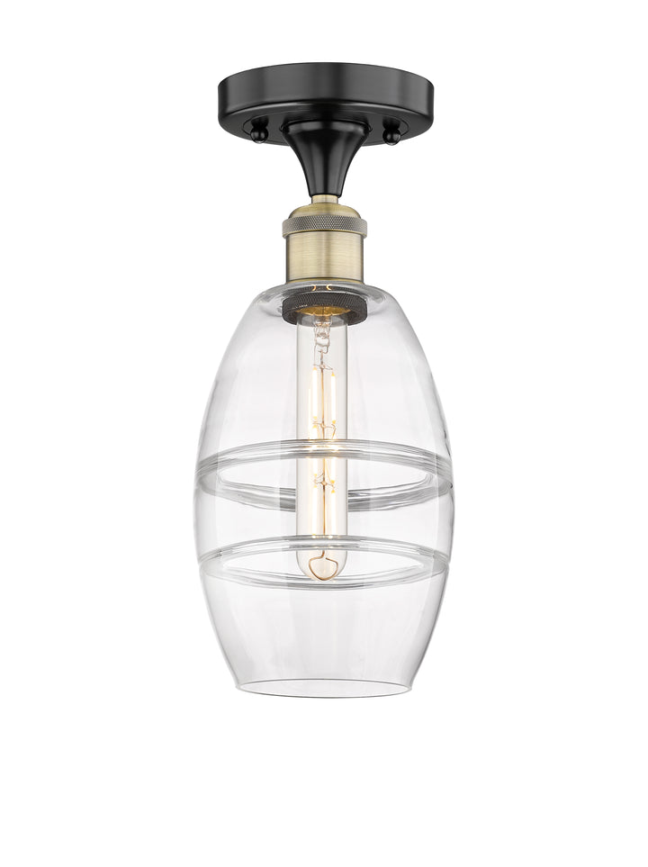 Innovations Lighting Vaz 6" Semi-Flush Mount - Black Antique Brass