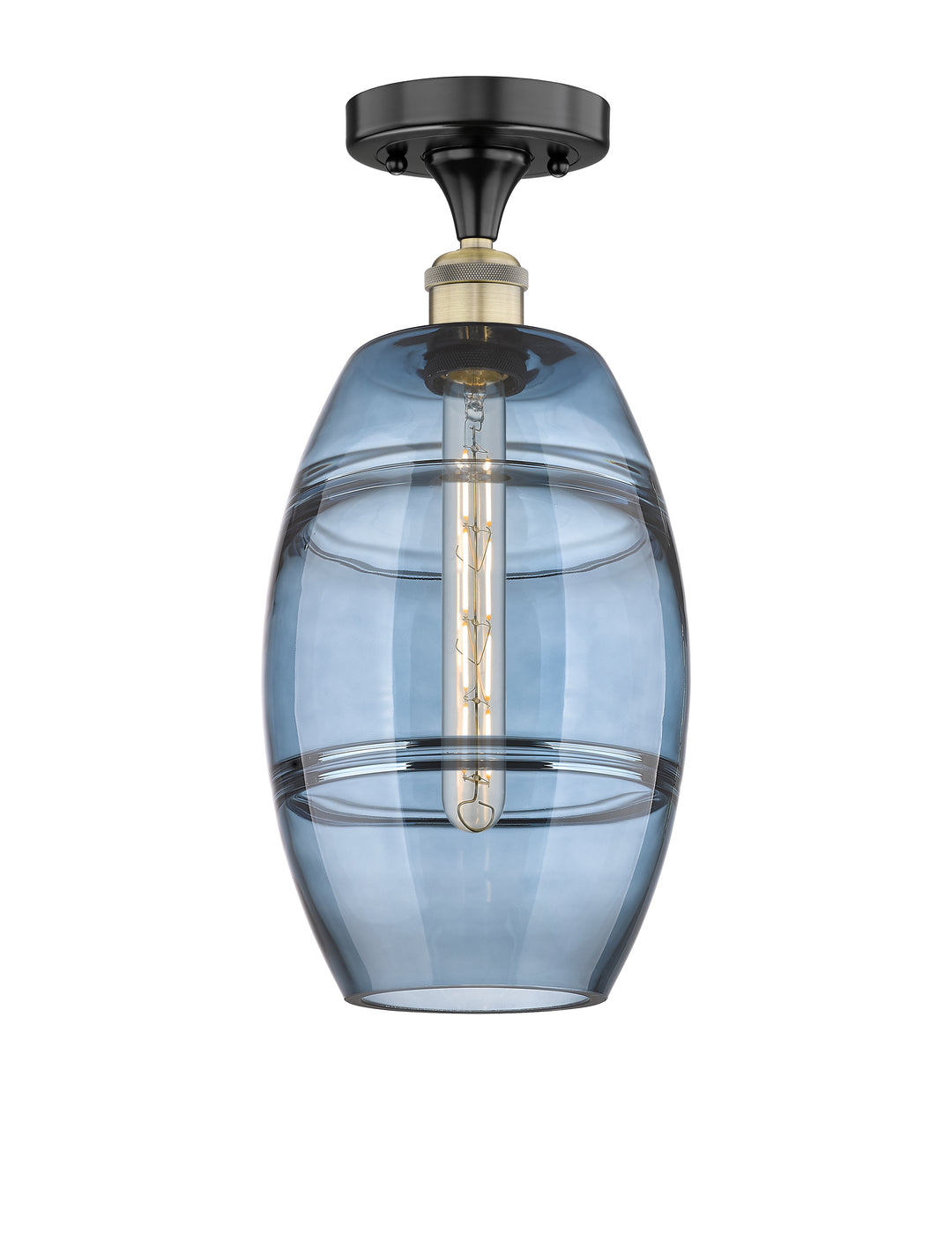 Innovations Lighting Vaz 8" Semi-Flush Mount - Black Antique Brass