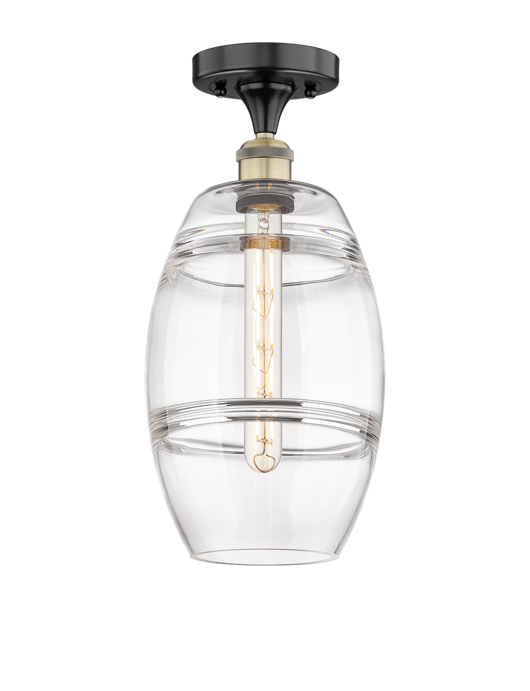 Innovations Lighting Vaz 8" Semi-Flush Mount - Black Antique Brass