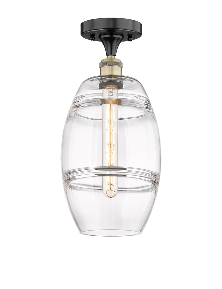 Innovations Lighting Vaz 8" Semi-Flush Mount - Black Antique Brass