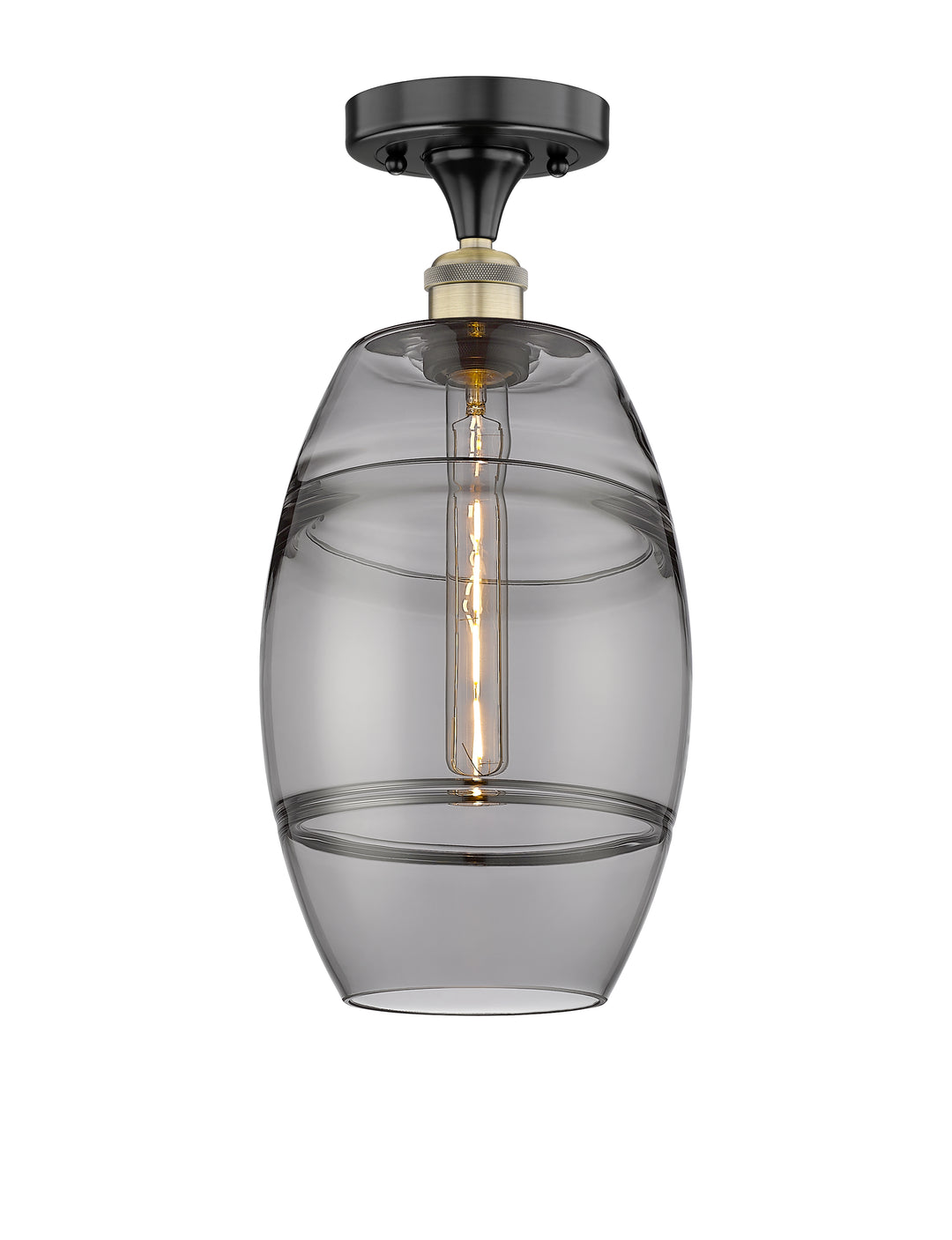 Innovations Lighting Vaz 8" Semi-Flush Mount - Black Antique Brass